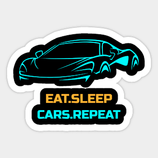 Eat Sleep Cars Repeat McLaren Gulf Blue Car Sticker